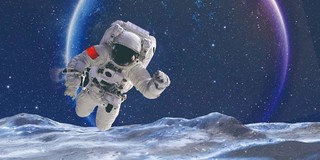 星地球空中国航天日科技星空蓝色太空航空航天科技宇航员科技展板背景